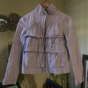 Loft Petites Lilac Thin Ruffle Jacket